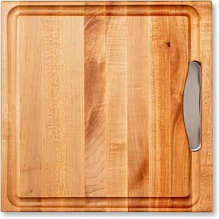John Boos Reversible Wood Cutting Board with Juice Groove & Tray, 18" x 18"