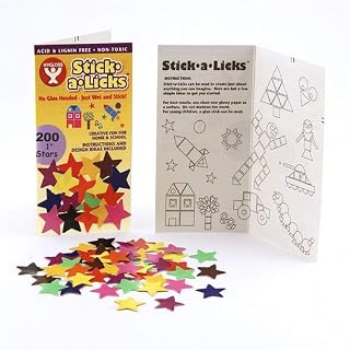 Hygloss Products Stick-A-Licks for Arts & Crafts-Classroom Activities-Fun for Kids-Star Shapes-Assorted Colors-1 Inch-2000 Pcs, 1-Inch