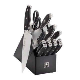 Forged Premio 15-pc Self-Sharpening Knife Block Set by HENCKELS – 15-pc, ZWILLING Stainless Steel, Black, Pack of 16, Model 1036977