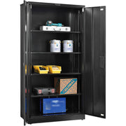EZ Assemble Steel Storage Cabinet with Locking Flush by Global Industrial – 36"W x 18"D x 72"H, Alloy Steel, Black, Model 361872BK