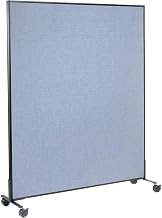60-1/4"W x 99" H Mobile Office Partition Panel by Global Industrial – Alloy Steel, Blue, Model 695790MBL