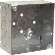 Hubbell Raco Hubbell-Raco 8232 2-1/8-Inch Deep, 1/2-Inch and 3/4-Inch Side Knockouts, Welded (Pack of Two - 4-Inch Square Box)