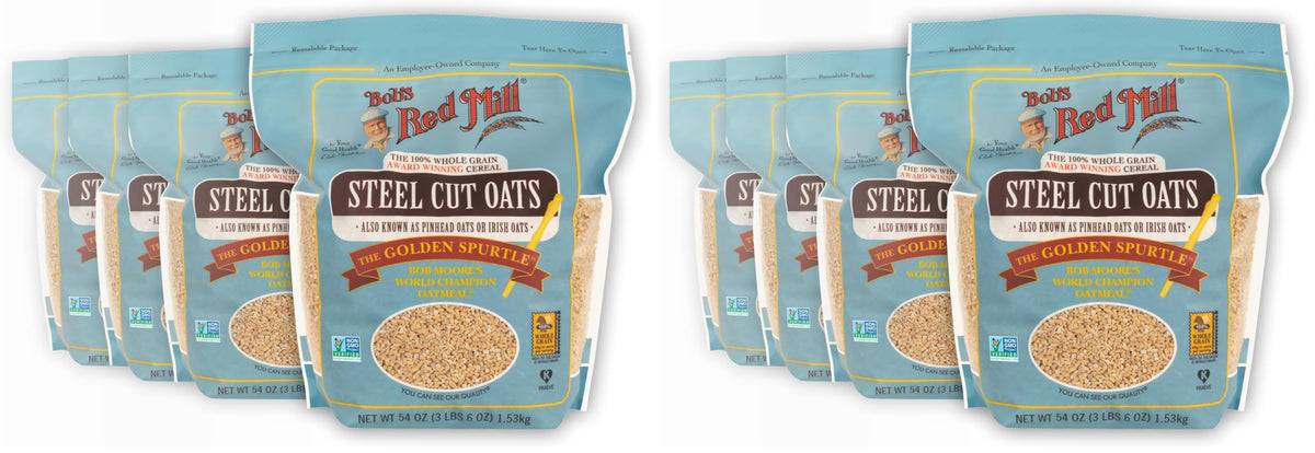 Steel Cut Oats by Bob's Red Mill – 54 Ounce (Pack of 8), Pack of 8, Model P101276