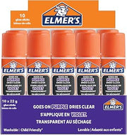 Elmer's Disappearing Purple Glue Sticks | Dries Clear | Great for Schools & Crafting | Washable & Child-Friendly | 22g | 10 Count