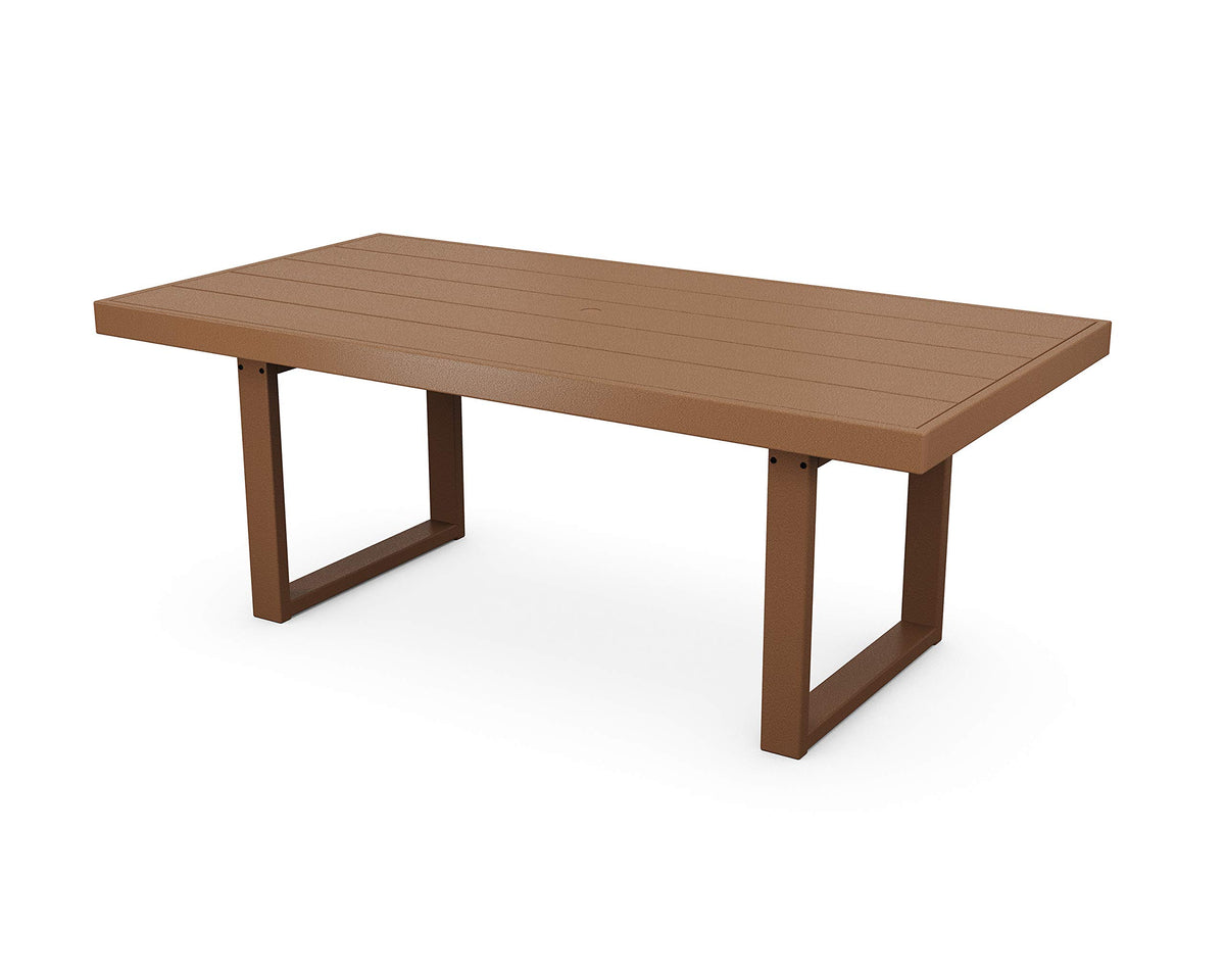 ® Edge Dining Table by Polywood – 78 inches x 39.73 inches x 29.25 inches, High Density Polyethylene, Teak, Model EMT4078TE