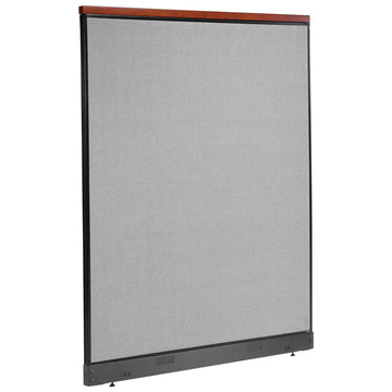 60-1/4"W x 77-1/2"H Deluxe Non-Electric Office Partition Panel with Raceway by Global Industrial – Alloy Steel, Grey, Model 277566NGY
