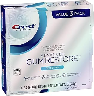 Crest Pro-Health Advanced Gum Restore Toothpaste, Deep Clean 3.7 Oz (Pack of 3)