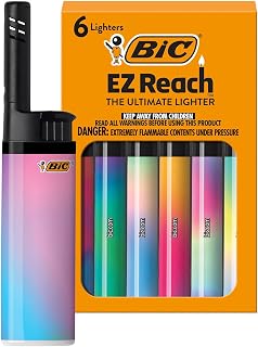 BIC EZ Reach Lighters, Ultimate Long Neck Lighter, 6-Pack, Gradient