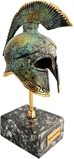 Ancient Greek Bronze Museum Replica of Spartan Helmet on a Base (1367-1)