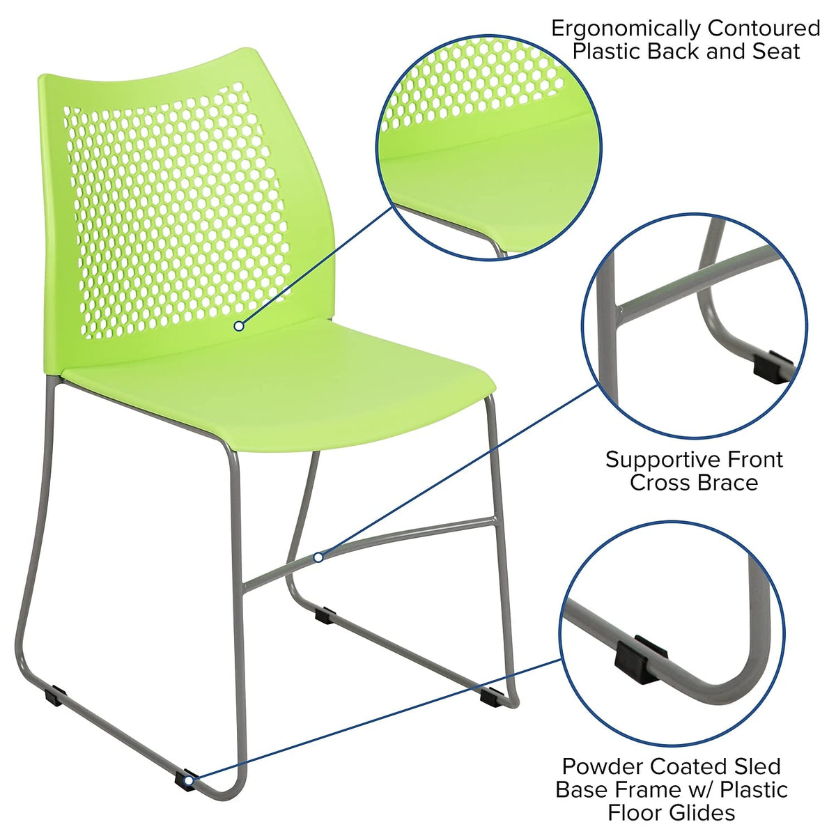 Flash Furniture Green / Set of 5 / Classic Stacking Chairs