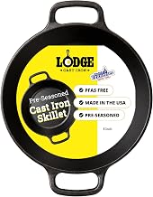 Lodge Pre-Seasoned Cast Iron Dual Handle Pan, PFAS-Free, 8 Inches | Cast Iron Dual Handle Pan, Oven & Stovetop Safe, Non-Toxic, Induction Compatible, Made in USA, Naturally Nonstick