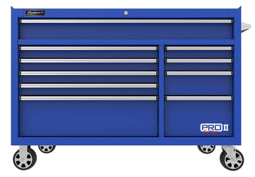 PRO II Series 54” 10-Drawer Roller Cabinet by Homak – 54 Inch - 10-Drawer Roller Cabinet, Alloy Steel, Blue