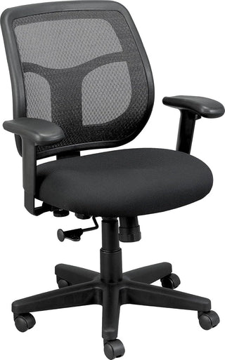 Seating Apollo Midback Swivel Chair by Eurotech – Medium, Textile, Black, Model MT9400-BK