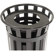24 Gallon Outdoor Metal Waste Receptacle by Global Industrial – 24.0 gallons, Steel, Black, Model 237725BK