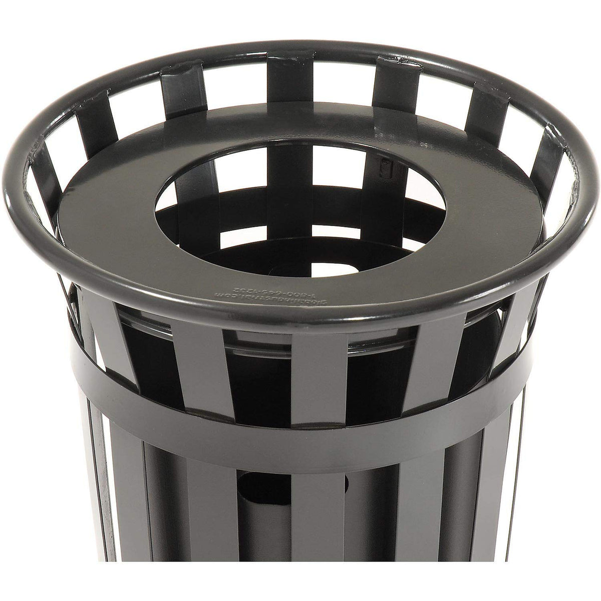 24 Gallon Outdoor Metal Waste Receptacle by Global Industrial – 24.0 gallons, Steel, Black, Model 237725BK