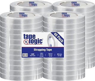 Tape Logic TLT9141300 Clear 1300 Strapping Tape, 3/4" x 60 yd. (Pack of 48)