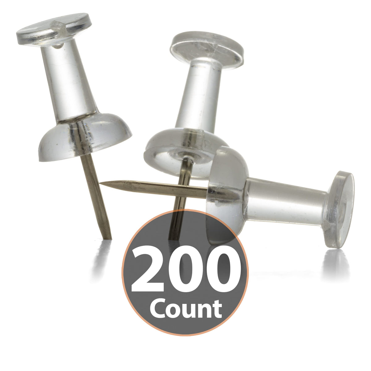 Push Pins by Officemate – 200 count, Clear, Model 35711