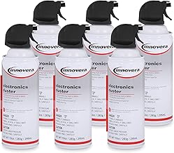 Innovera Compressed Air Duster Cleaner | 6 Count; Powerful Compressed Air Stream Quickly Removes Dust, Dirt, Lint, and Debris from Hard-To-Reach Areas
