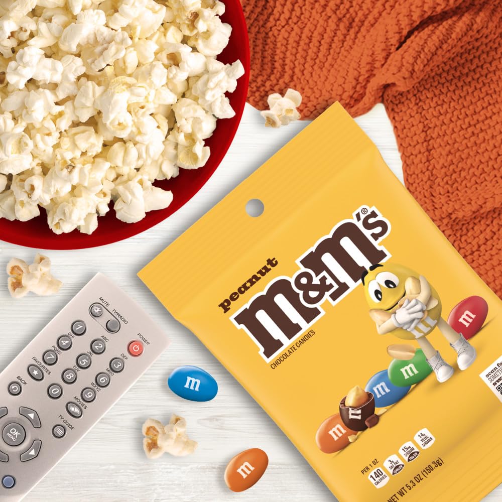 Peanut Chocolate Candy 5.3-Ounce Bag (Pack of 12) by M&M's – 5.3 Ounce (Pack of 12), Pack of 12, Model 548036