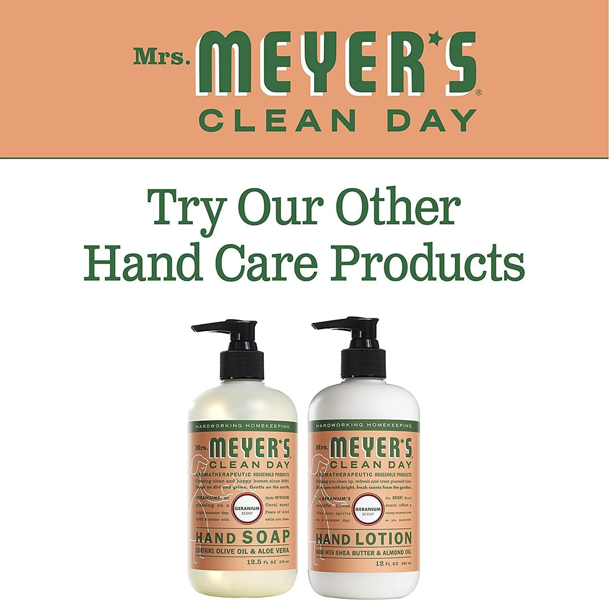 Liquid Hand Soap Geranium 12.5 Fl Oz. by Mrs. MEYER'S – 12.5 Fl Oz (Pack of 1), Pack of 36, Model 808124131040