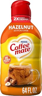 Coffee Mate Hazelnut Flavored Coffee Creamer, Non-Dairy, Gluten-Free, Liquid Creamer for Coffee, Cholesterol Free, 126 Servings