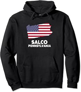Distressed Patriotic USA Flag Salco, Pennsylvania Pullover Hoodie