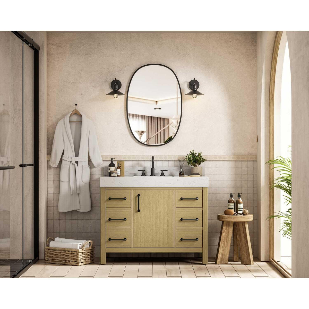 Elegant Kitchen and Bath 42" Single Bathroom Vanity in Honey Brown by Elegant Lighting – unspecified, Wood, Honey Brown, Model VF60642MHB-BS