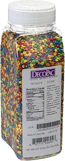 DecoPac Quins Fancy Sprinkles, 19.5oz, Candy Sprinkles in Handheld Container, Edible Sprinkles For Celebration Cakes, Cupcakes, Cookies - Bright Confetti Quins