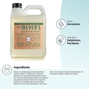 ´s Clean Day Hand Soap Refill by Mrs. MEYER'S – 33 Fl Oz (Pack of 4), Plastic, White, Pack of 4, Model 808124131637