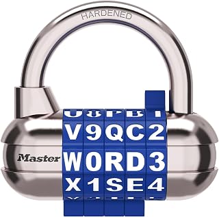 Master Lock Locker Lock, Set Your Own Word Combination Padlock, Blue, 1 Pack, 1534BLUEC