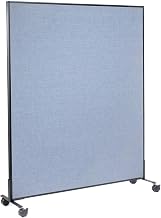 Global Industrial 60-1/4"W x 75" H Mobile Office Partition Panel, Blue