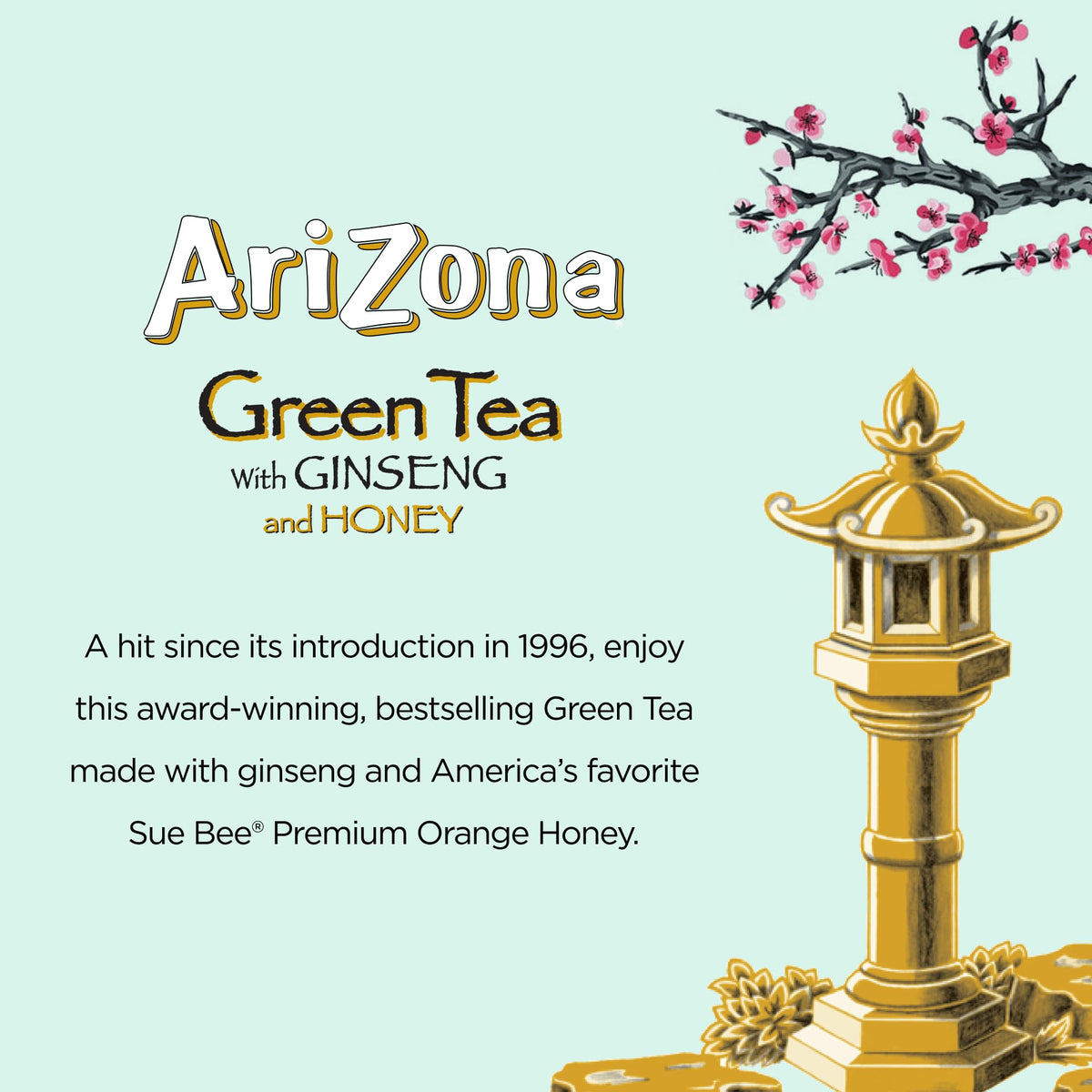 AriZona Green Tea / 22 Fl Oz (12 Pack) / 1 Iced Tea