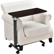 Mobile Overbed Table with H-Base by Global Industrial – 31.5"L x 15"W x 5.12"H, Walnut, Walnut Top, Model YUE6110