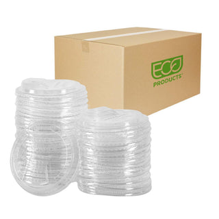 Eco-Products GreenStripe Compostable Plastic Cup Sip Lids, Case of 1000, Fits 9oz & 12-24oz Cups, Made From PLA Renewable Pla