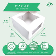 SCT Bakery Automatic Window Paperboard Bakery Box by SOUTHERN CHAMPION TRAY – Large, 3.5 kilograms, Paper, White, Pack of 100