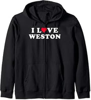 I Love Weston Matching Girlfriend & Boyfriend Weston Name Zip Hoodie