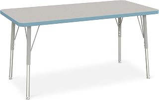 Jonti-Craft Berries 6403JCA131 Rectangle Activity Table - 24" X 48", A-Height - Freckled Gray/Coastal Blue/Gray