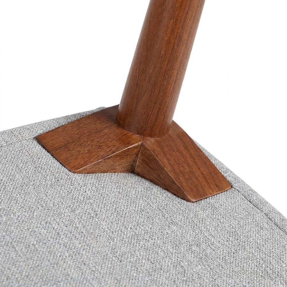 Walnut Wood Mid-Century Modern Dining Chairs Set of by Furnifact – Walnut, Gray Fabric/Walnut, Pack of 2