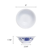 Lotus melamine dinnerware collection 15 oz by Thunder Group – 15.0 ounces, Melamine, White Blue, Model 5106TB