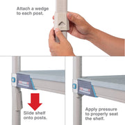 MetroMax i Industrial Plastic Shelving Wedges – 3 inches x 3.5 inches x 2 inches, Plastic, Taupe, Pack of 4, Model MX9985