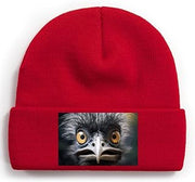 Cuffed Beanies Knit Emu Winter Hats, Breathable Cycling Cap for Unisex, Soft Hat for Skiing