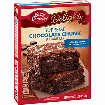Delights Brownie Mix Supreme Chocolate Chunk 18 oz (Pack of 10) by Betty Crocker – 1.8 Ounce (Pack of 10), Brown, Pack of 10
