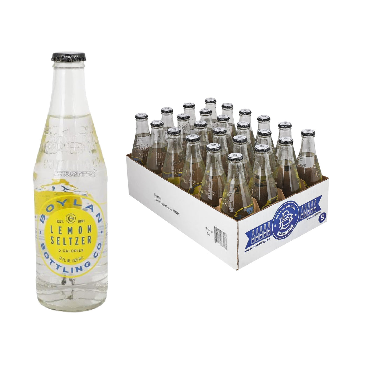Bottling Co Lemon Seltzer by Boylan – 12 Fl Oz (Pack of 24), Pack of 24