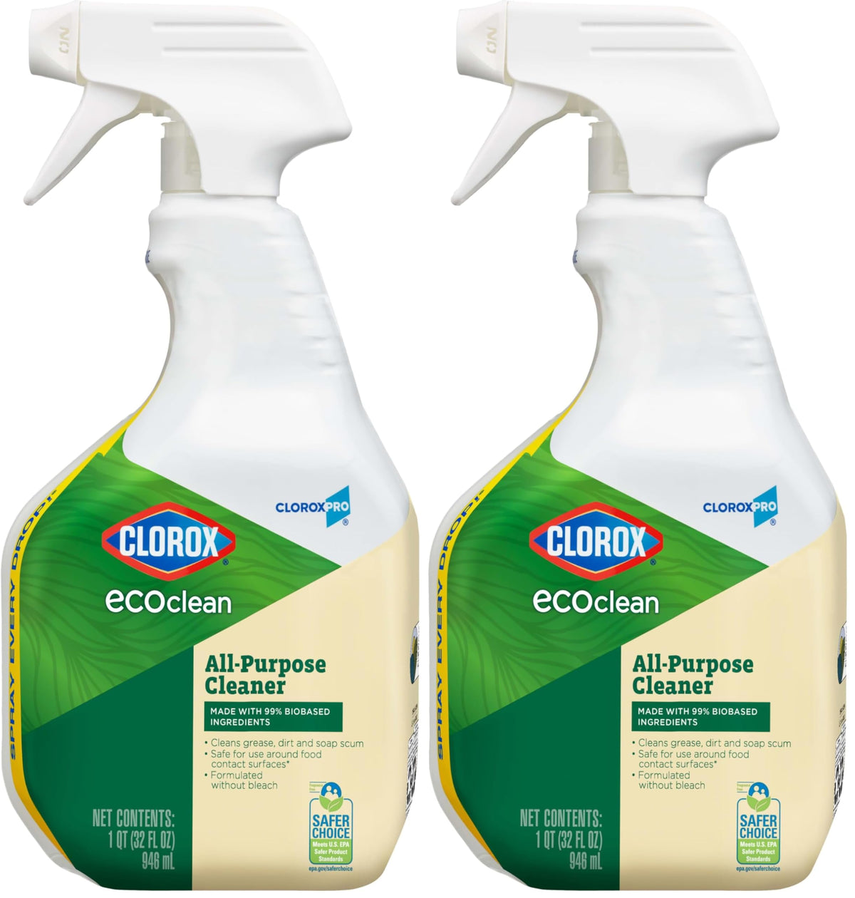 Clorox 32 Fl Oz (Pack of 2) / Multicolor / All Purpose Spray Bottle All-Purpose Cleaners