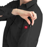Women's Cooling Long Sleeve Work Shirt by Red Kap – Polyester, Black, Model TSW3BK RG 3XL