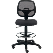 Armless Mesh Drafting Stool by Global Industrial – Polypropylene, Black, Model A2813TMIX-BK