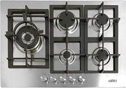 Summit , 30-Inch-Wide 5-Burner Gas Cooktop, Stainless Steel with Sealed Burners, Cast Iron Grates, NG/LPG Conversion Kit, Wok Ring, Flame Failure Protection, Easy to Clean, Cord