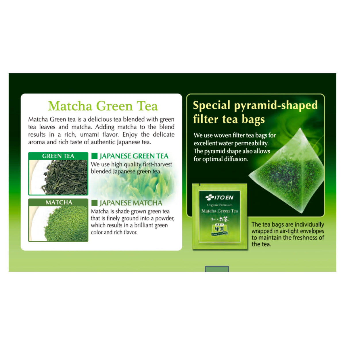 Premium Japanese Matcha Green Tea Bags by ITO EN – 2.82 oz, Pack of 6