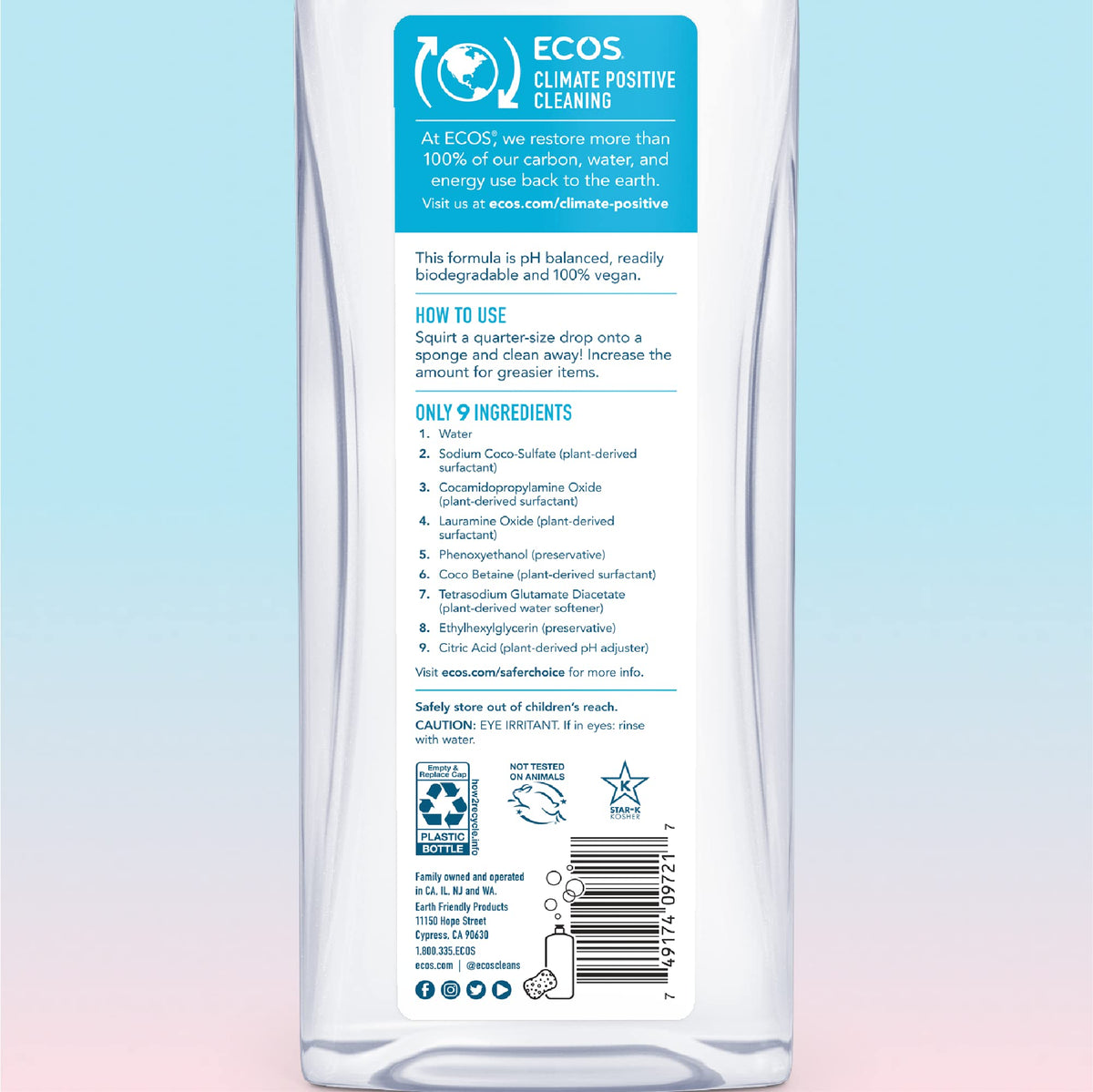 ECOS Free & Clear / 25 Fl Oz (Pack of 2) / 2 Dish Soap