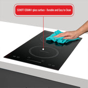 Summit 12" Induction Cooktop by Summit Appliance – 2-Burner, Glass, Black, Model SINC2B115
